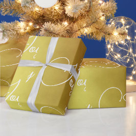 Aangepaste Kerstvakantie Groet Goud Kleur Joy Cadeaupapier