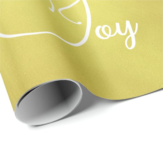 Aangepaste Kerstvakantie Groet Goud Kleur Joy Cadeaupapier (Rol Hoek)