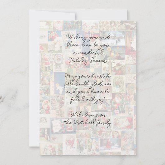 Aangepaste Kerstvakantie Groeten Patroon Vakantie Feestdagenkaart (Achterkant)