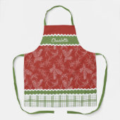 Aangepaste Kerstvakantie Holly en Berry Patroon Schort (Voorkant)