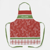 Aangepaste Kerstvakantie Holly en Berry Patroon Schort (Voorkant)