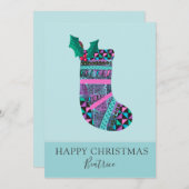 Aangepaste kerstvakantie-Kaart met kerstcadeau Feestdagenkaart (Voorkant / Achterkant)