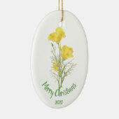 Aangepaste kerstvakantie met Californische papaver Keramisch Ornament (Rechts)