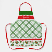 Aangepaste Kerstvakantie Rode bessen Groene Holly Schort (Voorkant)