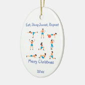 Aangepaste kerstvakantie Slaap-Sweat Herhaal Keramisch Ornament (Links)