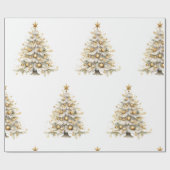 Aangepaste kerstvakantie White Tree Gift Cadeaupapier (Vlak)
