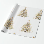 Aangepaste kerstvakantie White Tree Gift Cadeaupapier (Uitgerold)
