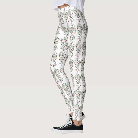 Aangepaste Kerstverlichting Coquette Strik Elegant Leggings (Links)