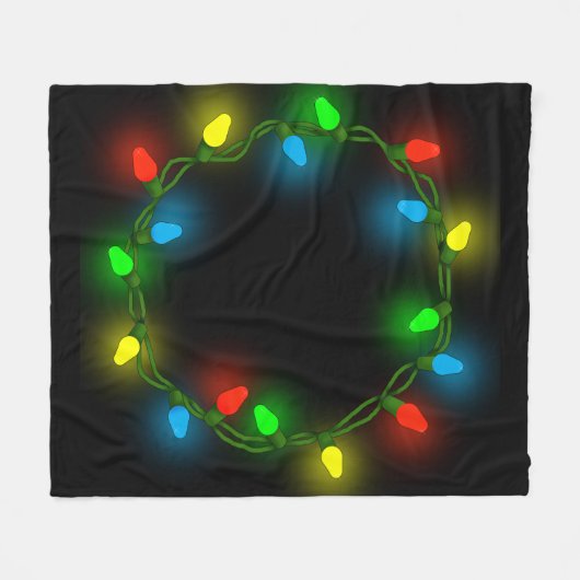 Aangepaste kerstverlichting fleece deken (Voorkant (Horizontaal))