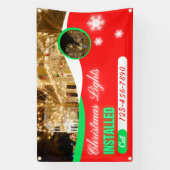 Aangepaste Kerstverlichtingsdecoraties Geïnstallee Spandoek (Verticaal)
