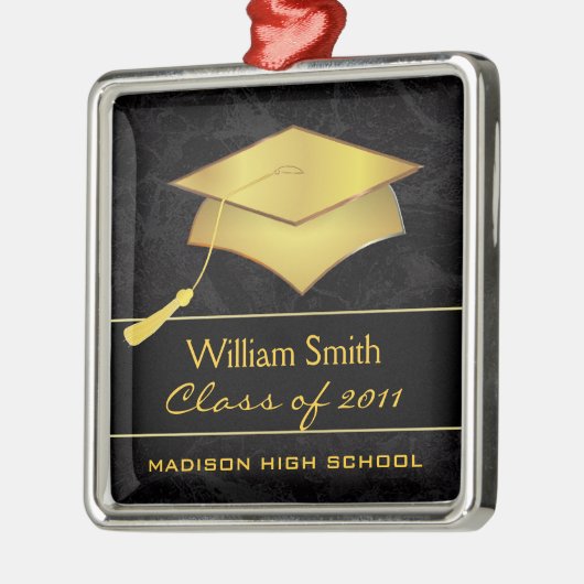 Aangepaste kerstversiering - Afstuderen cadeau Metalen Ornament (Links)