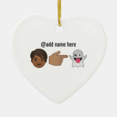 Aangepaste kerstversiering Emoji | Jij bent mijn B Keramisch Ornament (Voorkant)