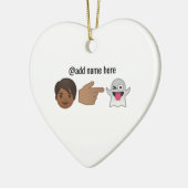 Aangepaste kerstversiering Emoji | Jij bent mijn B Keramisch Ornament (Links)