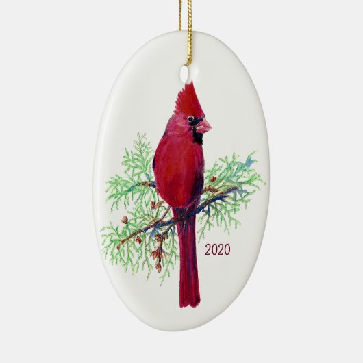 Aangepaste kerstversiering in kardinaal formaat keramisch ornament (Rechts)