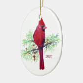 Aangepaste kerstversiering in kardinaal formaat keramisch ornament (Links)