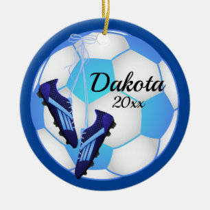 Aangepaste kerstversiering lichtblauw blauw Reinig Keramisch Ornament