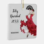 Aangepaste kerstversiering met Flamenco Keramisch Ornament (Rechts)