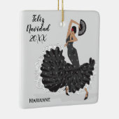 Aangepaste kerstversiering met Flamenco Keramisch Ornament (Rechts)