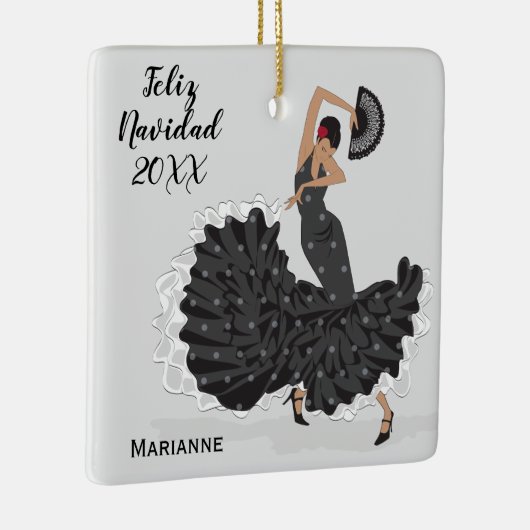Aangepaste kerstversiering met Flamenco Keramisch Ornament (Rechts)