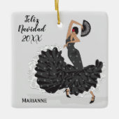 Aangepaste kerstversiering met Flamenco Keramisch Ornament (Voorkant)