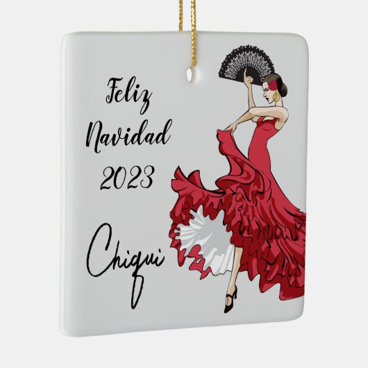 Aangepaste kerstversiering met Flamenco Keramisch Ornament (Rechts)