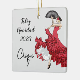 Aangepaste kerstversiering met Flamenco Keramisch Ornament