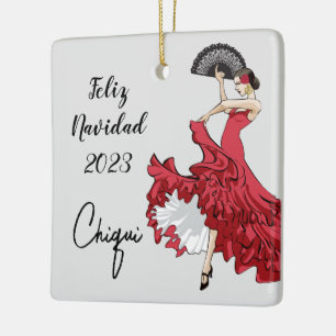 Aangepaste kerstversiering met Flamenco Keramisch Ornament