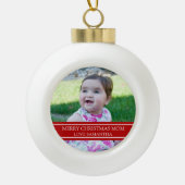 Aangepaste kerstversiering met foto mam keramische bal ornament (Voorkant)
