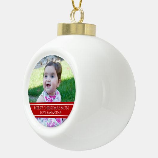 Aangepaste kerstversiering met foto mam keramische bal ornament (Rechts)