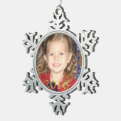 Aangepaste kerstversiering met foto Pewter Tin Sneeuwvlok Ornament (Rechts)