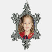 Aangepaste kerstversiering met foto Pewter Tin Sneeuwvlok Ornament (Links)