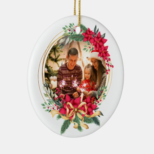 Aangepaste kerstversiering met fotofeestdag keramisch ornament (Rechts)