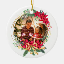 Aangepaste kerstversiering met fotofeestdag keramisch ornament