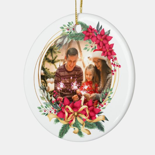 Aangepaste kerstversiering met fotofeestdag keramisch ornament (Links)