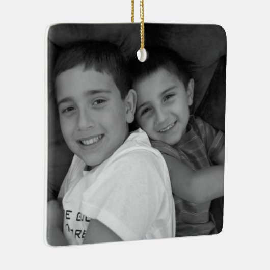 Aangepaste kerstversiering met foto's keramisch ornament (Rechts)