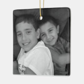 Aangepaste kerstversiering met foto's keramisch ornament (Links)