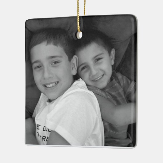 Aangepaste kerstversiering met foto's keramisch ornament (Links)