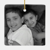 Aangepaste kerstversiering met foto's keramisch ornament (Achterkant)