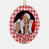 Aangepaste kerstversiering met foto's keramisch ornament (Rechts)
