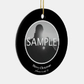 Aangepaste kerstversiering met foto's keramisch ornament (Rechts)