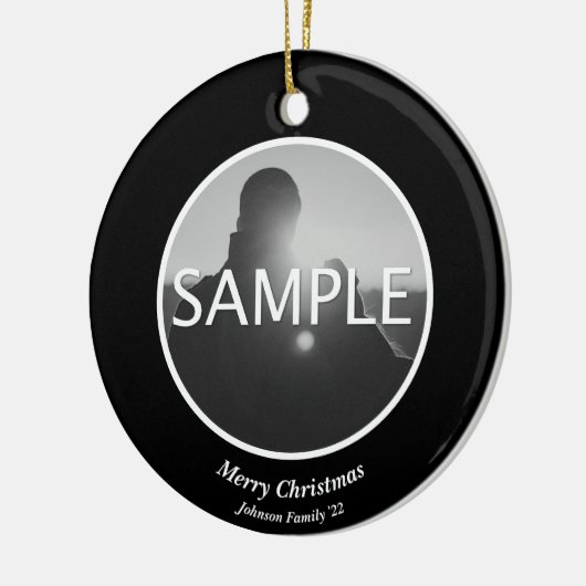 Aangepaste kerstversiering met foto's keramisch ornament (Links)