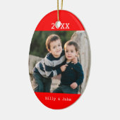 Aangepaste kerstversiering met foto's keramisch ornament (Links)