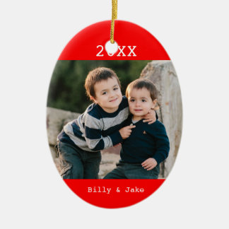 Aangepaste kerstversiering met foto's keramisch ornament