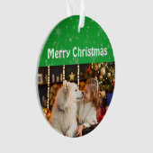 Aangepaste kerstversiering met foto's ornament (voorkant)