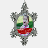 Aangepaste kerstversiering met fotovader tin sneeuwvlok ornament (Links)