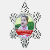 Aangepaste kerstversiering met fotovader tin sneeuwvlok ornament (Rechts)