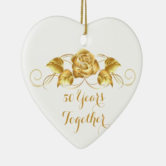 Aangepaste kerstversiering met Golden Jubileum Keramisch Ornament (Rechts)