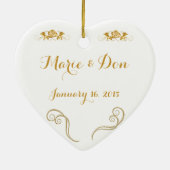 Aangepaste kerstversiering met Golden Jubileum Keramisch Ornament (Achterkant)