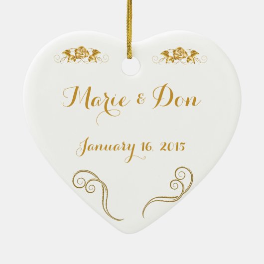 Aangepaste kerstversiering met Golden Jubileum Keramisch Ornament (Achterkant)