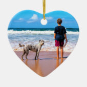 Aangepaste kerstversiering met uw huisdieren keramisch ornament (Voorkant)